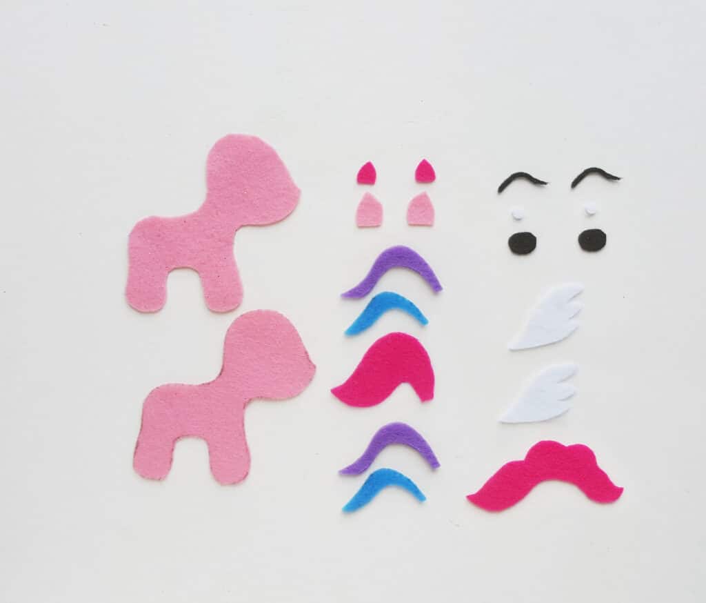 felt my little pony pattern pieces 