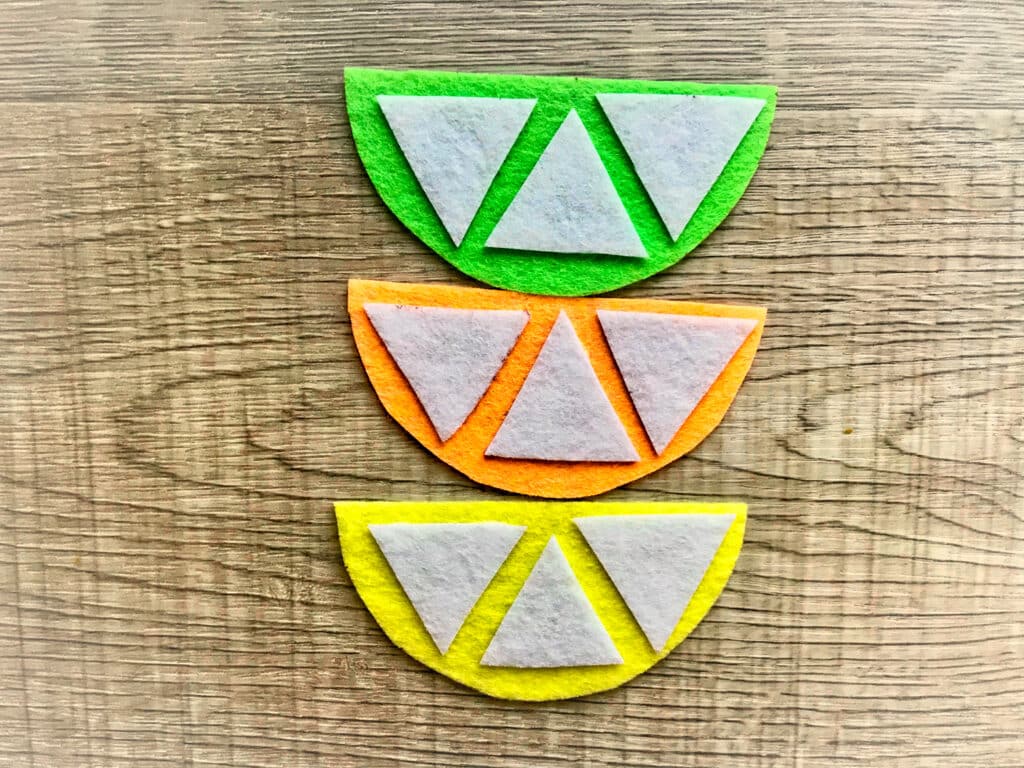 felt citrus fruit shapes