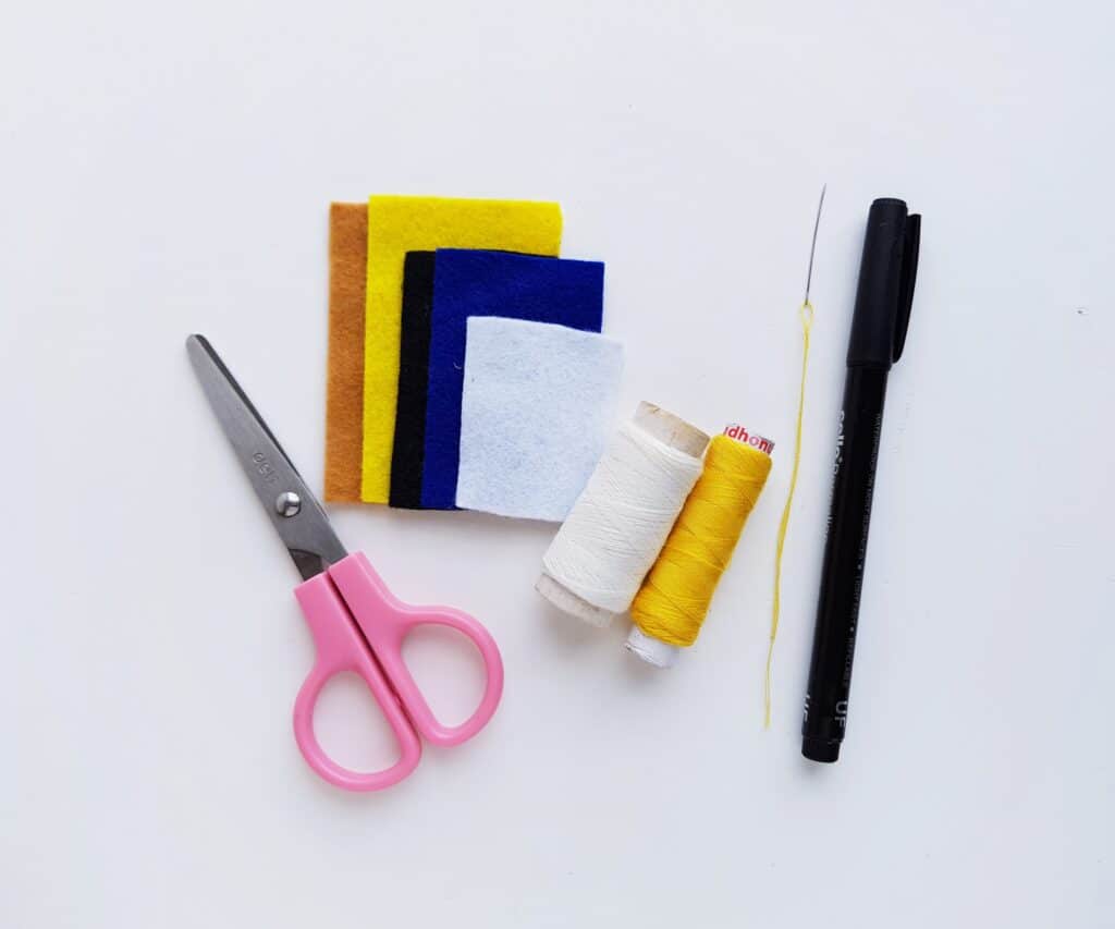 pieces of felt and scissors