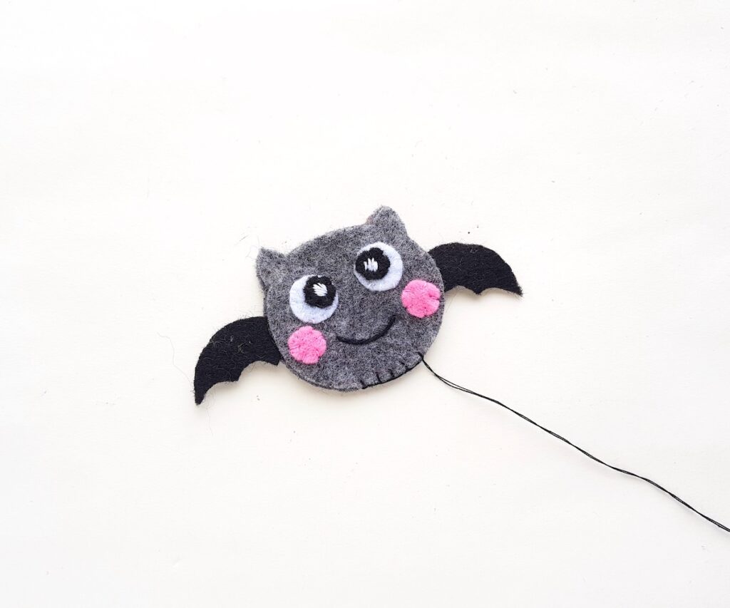 felt bat plush toy sewn