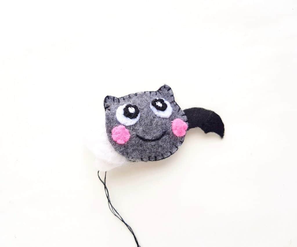 grey felt halloween bat wing attachment