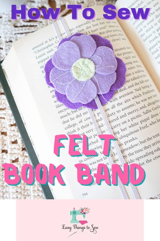 felt flower on an elastic book band