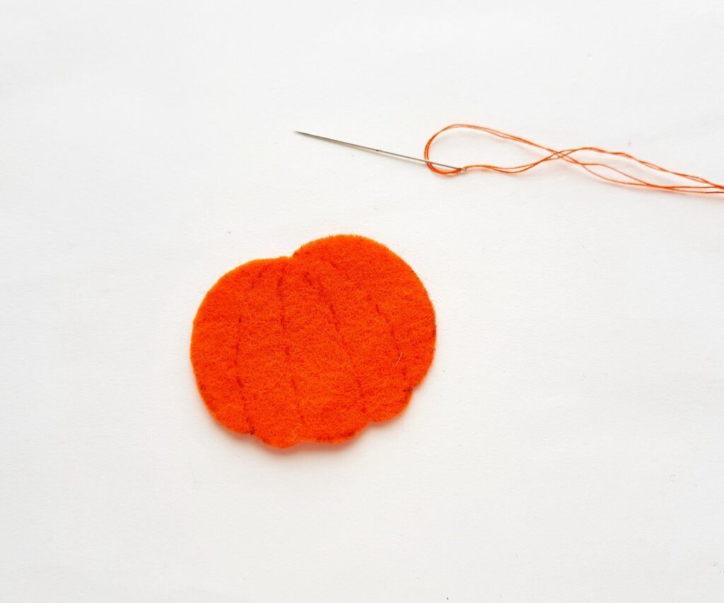 Cute Felt Pumpkin Plush pattern lines with pencil marks