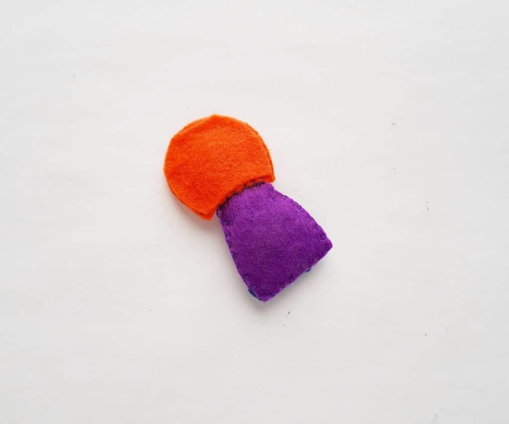 Witch Plush Doll orange and purple sections attached