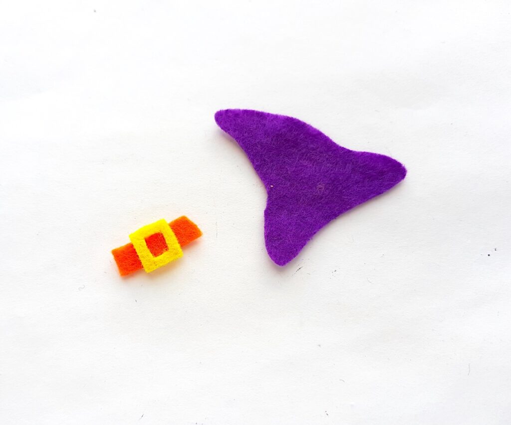 halloween mini felt witch hat pattern cutting