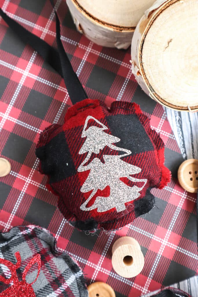 red flannel fabric easy sew Christmas ornament