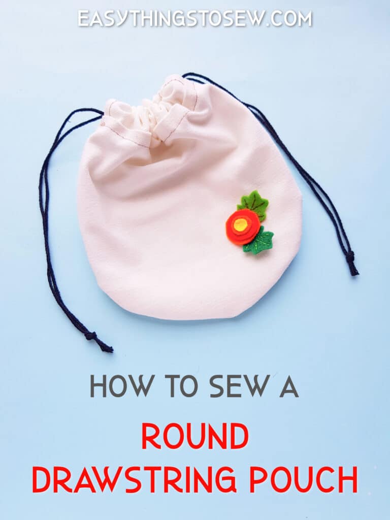 How to sew a round drawstring pouch.
