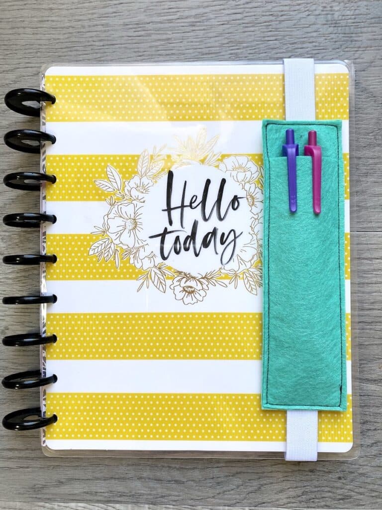 DIY planner pencil pocket overhead