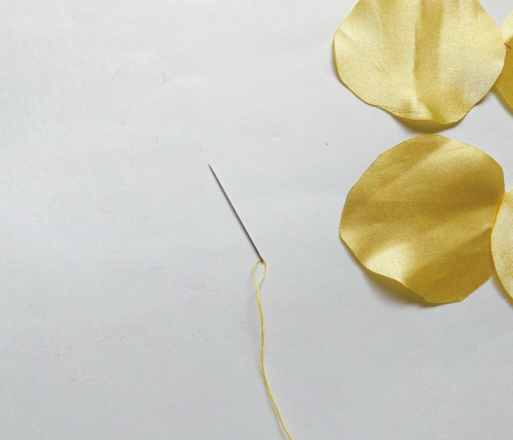 How To Sew Satin Flowers Step 2