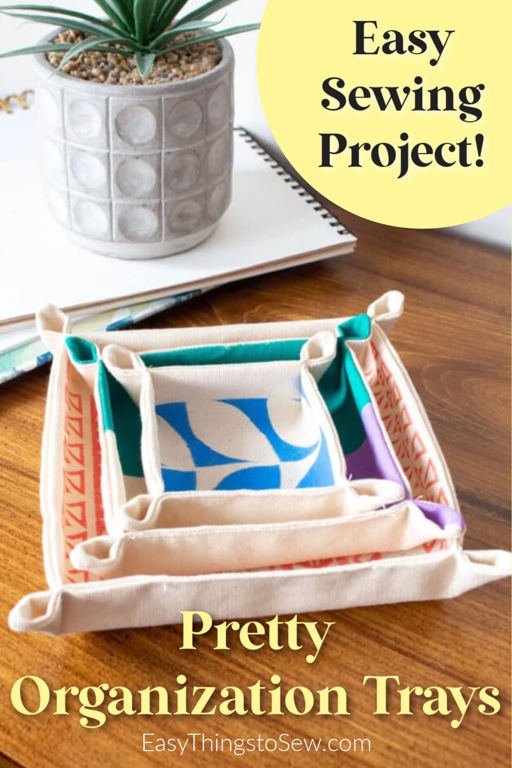 How to Make Nesting Canvas Valet Trays - Easy Things to Sew