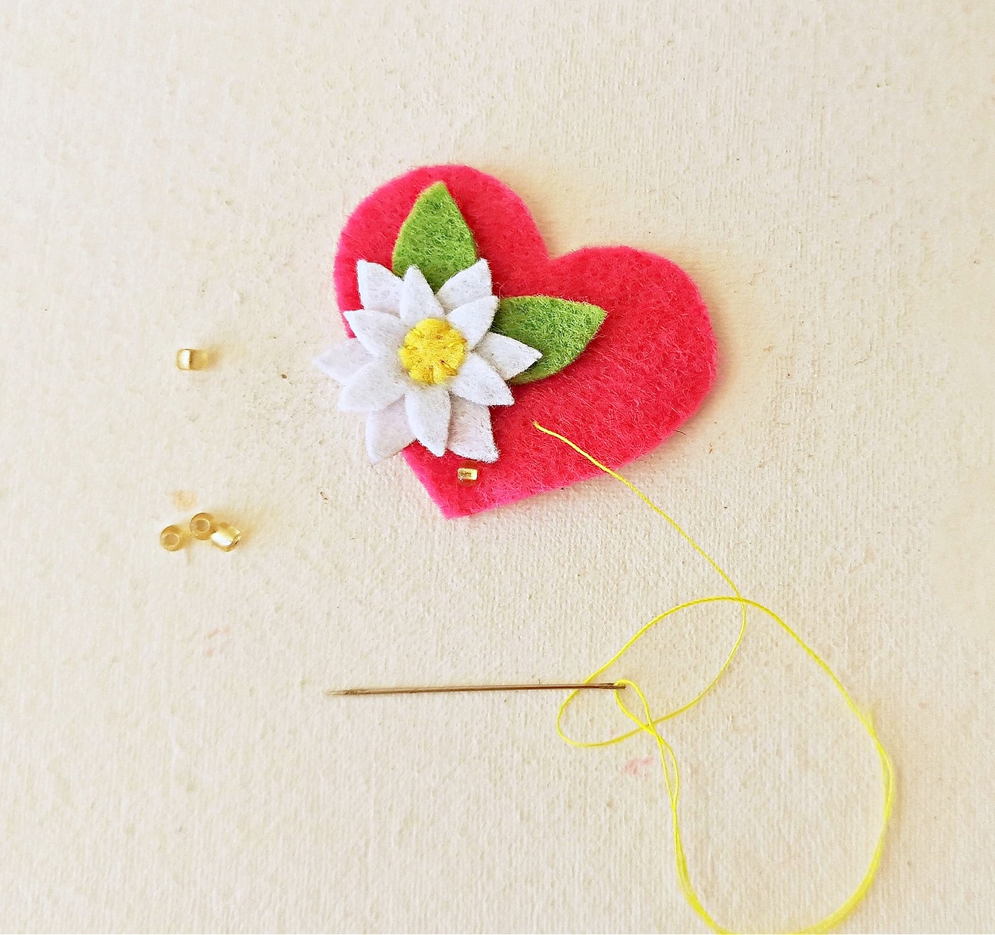 Felt Heart with Flowers (Free Sewing Pattern) - Easy Things to Sew