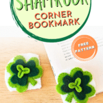 Cute shamrock corner bookmark.
