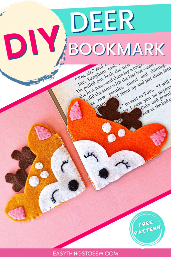 Diy felt deer bookmarks.