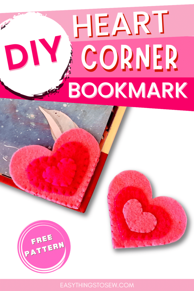 Diy heart corner bookmark.