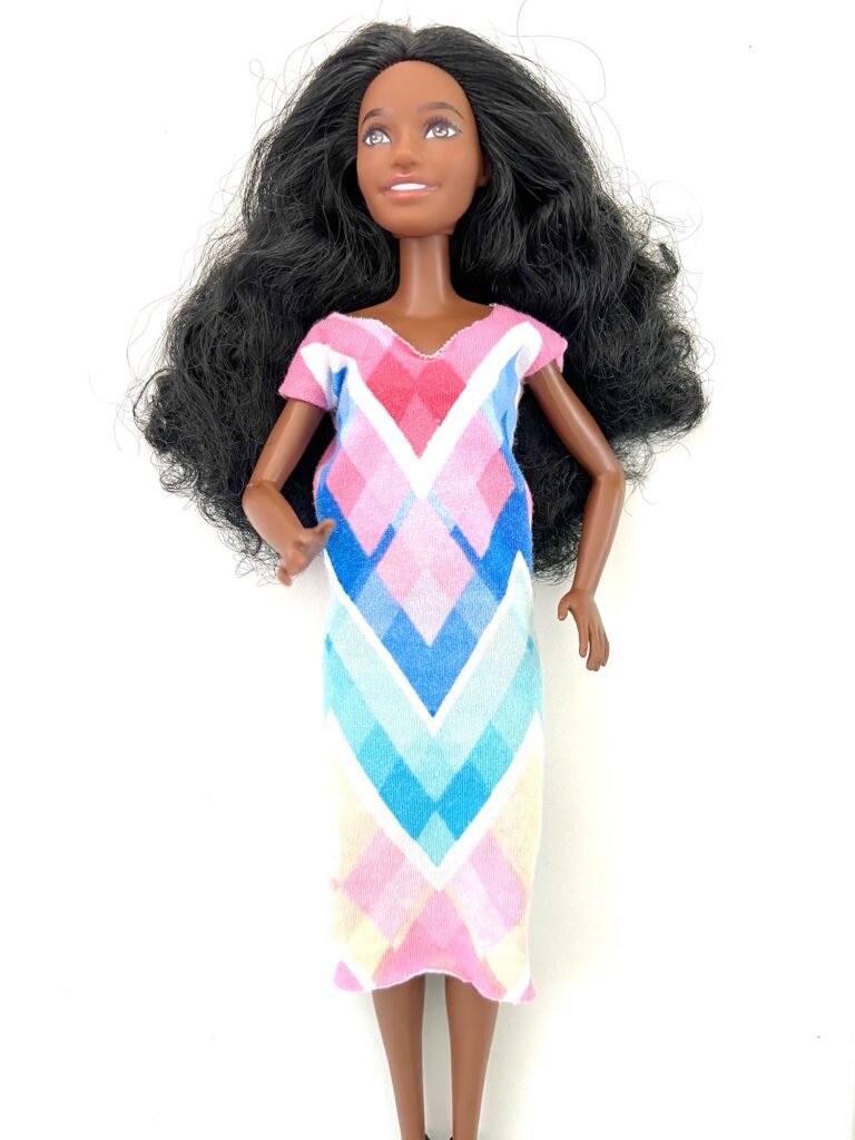 Quick and Easy Barbie Dress with Sleeves (Only Two Lines of Stitches!)